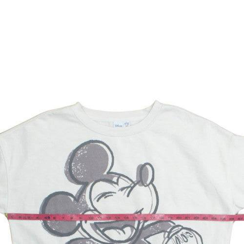 Disney Women White Mickey Mouse XL Pullover Sweatshirt
