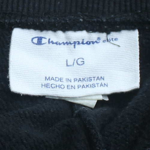 Champion Men’s Black Fleece Jogger Trousers Size L Regular Fit