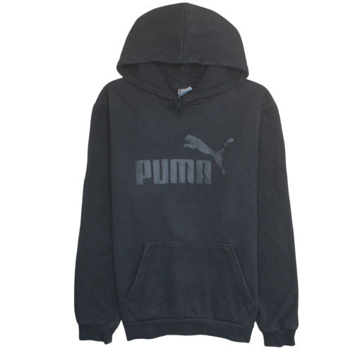 Puma Men's Black Pullover Hoodie L Logo Fleece Sweatshirt