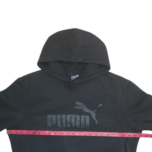 Puma Men's Black Pullover Hoodie L Logo Fleece Sweatshirt