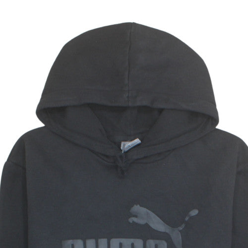 Puma Men's Black Pullover Hoodie L Logo Fleece Sweatshirt