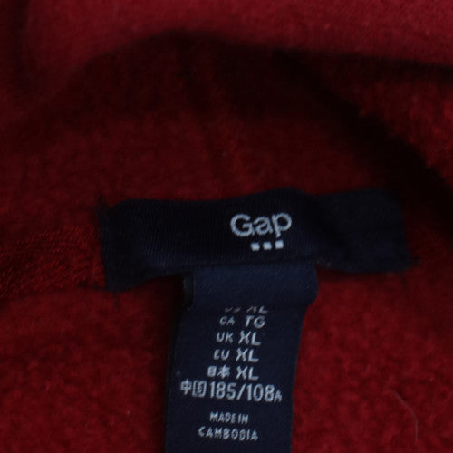 GAP Men's Red XL Pullover Hoodie Fleece Logo Sweatshirt