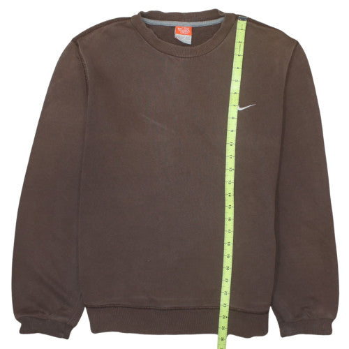 Nike Women Brown Crew Neck Pullover Sweatshirt Size M