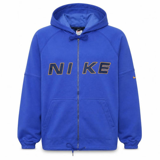 Front view of Nike Men's Blue Full Zip Hoodie M Sports Fleece Sweatshirt