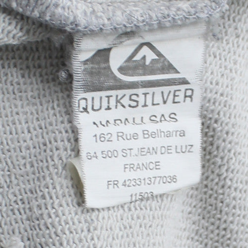 Quiksilver Womens Grey Full Zip Hoodie Size 16 with Logo Graphic