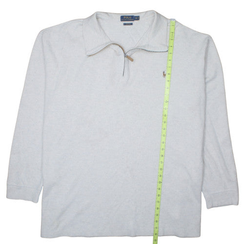 Polo Ralph Lauren Men’s Grey 3XLT Estate Rib 1/4 Zip Cotton Jumper