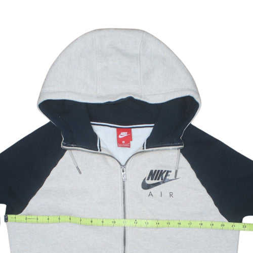 Nike Men's Grey Full Zip Hoodie Medium Graphic Logo Sportswear