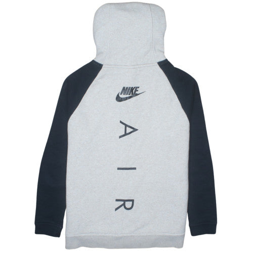 Nike Men's Grey Full Zip Hoodie Medium Graphic Logo Sportswear