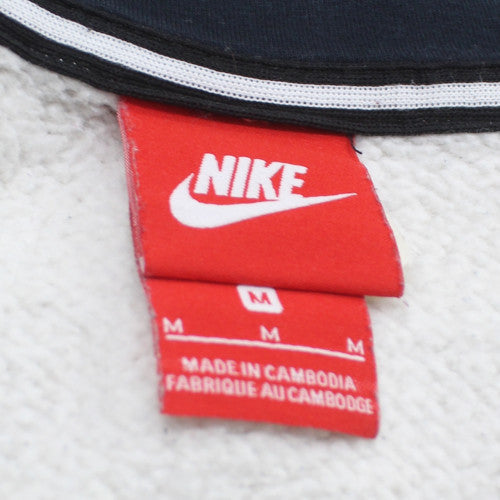 Nike Men's Grey Full Zip Hoodie Medium Graphic Logo Sportswear
