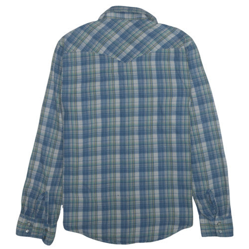 Levi's Men's Blue Plaid Cotton Western Long Sleeve Shirt M