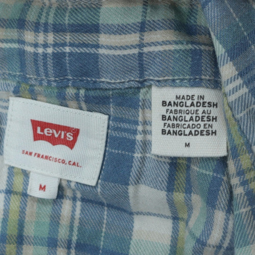 Levi's Men's Blue Plaid Cotton Western Long Sleeve Shirt M