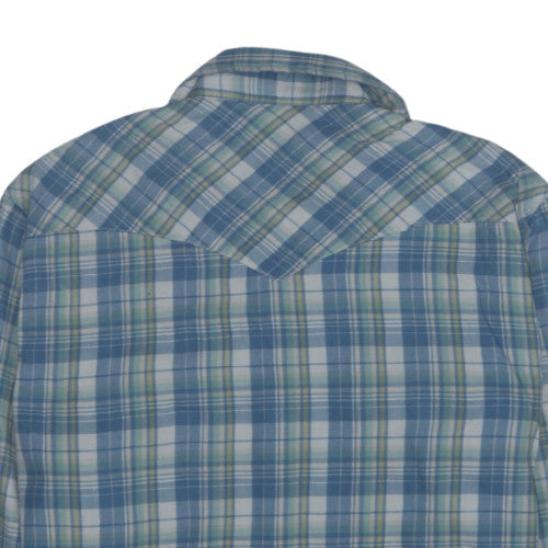 Levi's Men's Blue Plaid Cotton Western Long Sleeve Shirt M