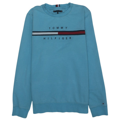 Tommy Hilfiger Boys Blue Crew Neck Pullover Sweatshirt Size 176 Regular Fit