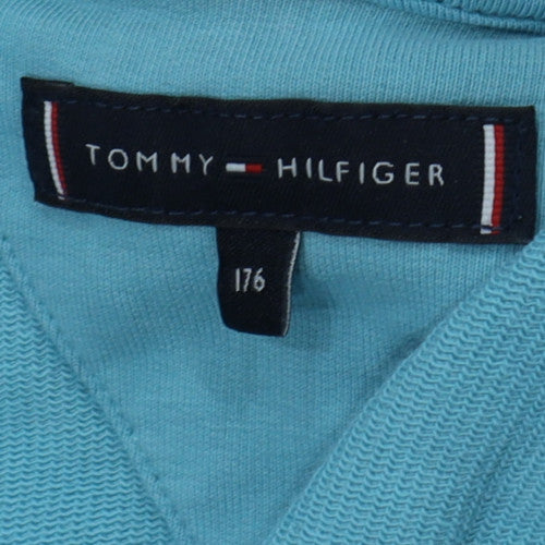 Tommy Hilfiger Boys Blue Crew Neck Pullover Sweatshirt Size 176 Regular Fit