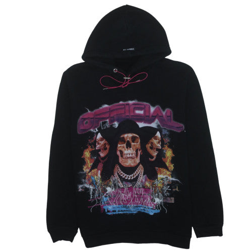 boohooMAN Men’s Black Graphic Skull Pullover Hoodie Size M