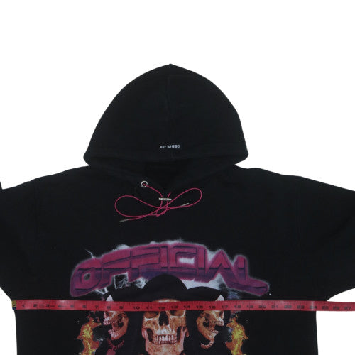 boohooMAN Men’s Black Graphic Skull Pullover Hoodie Size M