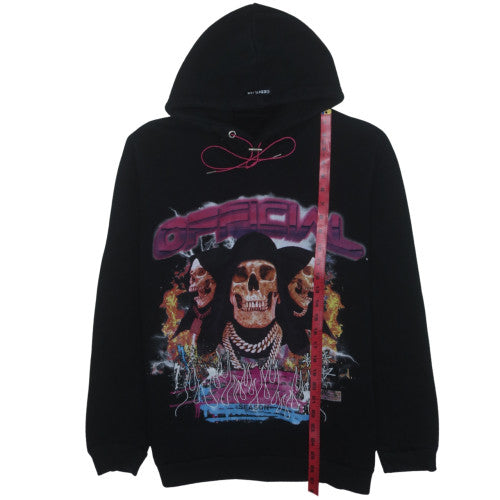 boohooMAN Men’s Black Graphic Skull Pullover Hoodie Size M
