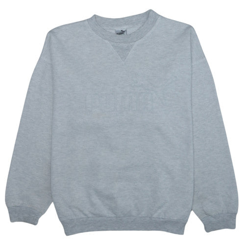 Puma Womens Grey Pullover Sweatshirt L Polyester Cotton Casual