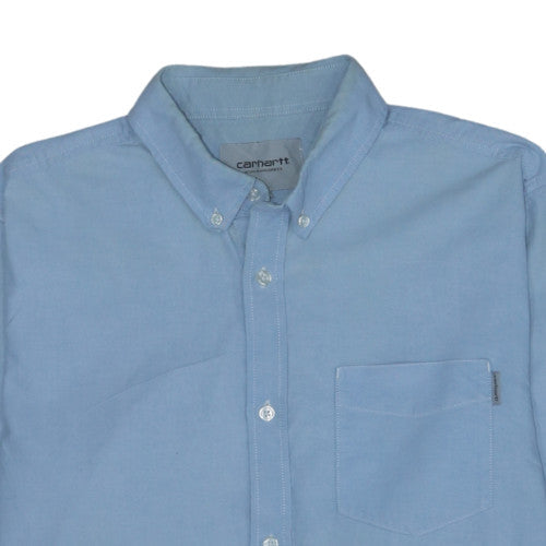 Carhartt Men Blue L Button-Down Long Sleeve Cotton Shirt