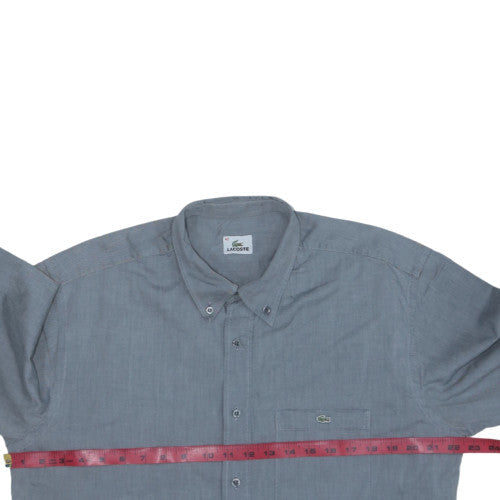 Lacoste Men's Grey Button-Down Long Sleeve Cotton Shirt Size 42