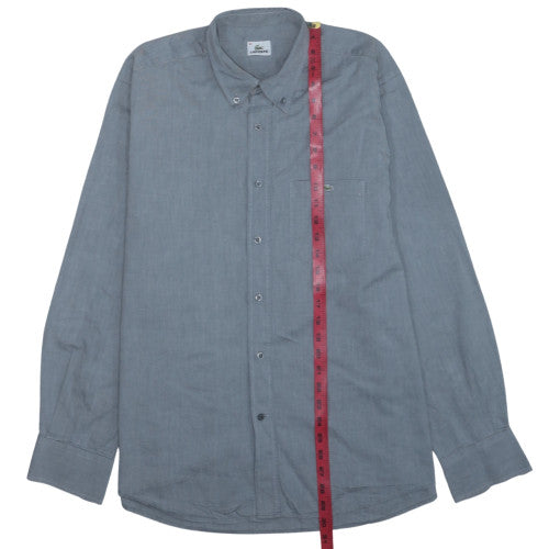 Lacoste Men's Grey Button-Down Long Sleeve Cotton Shirt Size 42