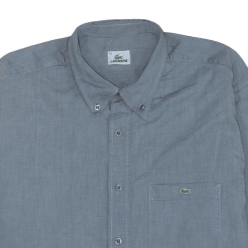 Lacoste Men's Grey Button-Down Long Sleeve Cotton Shirt Size 42