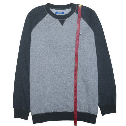 Adidas Mens Grey Crew Neck Sweatshirt XL Classic Casual Pullover