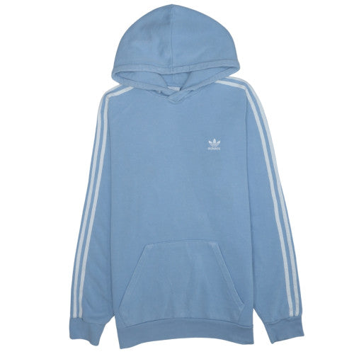 Adidas Mens Blue Pullover Hoodie M Logo Fleece Sportswear