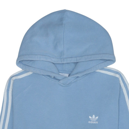 Adidas Mens Blue Pullover Hoodie M Logo Fleece Sportswear