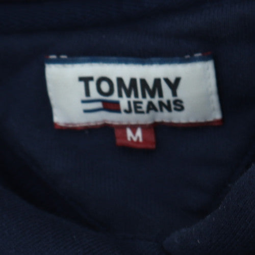 Tommy Jeans Women's Navy Blue Pullover Hoodie Size M Cotton Logo Casual