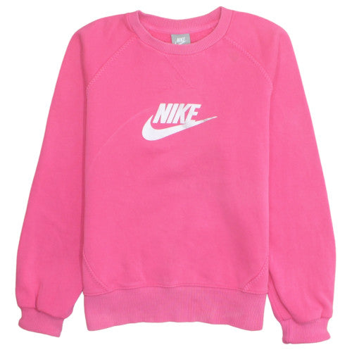 Nike Girls Pink Crew Neck Pullover Sweatshirt XL 13-15 Years Fleece