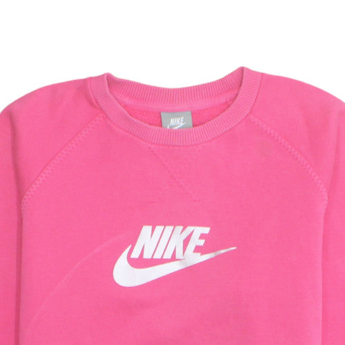 Nike Girls Pink Crew Neck Pullover Sweatshirt XL 13-15 Years Fleece