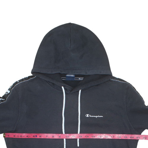 Champion Men’s Black Pullover Hoodie Medium Logo Sleeve Sportswear