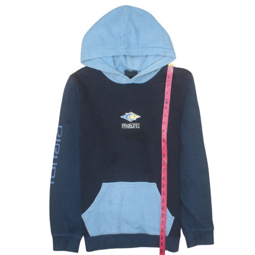 Rip Curl Teens Blue Colourblock Pullover Hoodie Size 14 L Cotton Blend