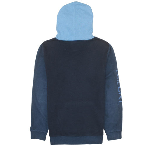 Rip Curl Teens Blue Colourblock Pullover Hoodie Size 14 L Cotton Blend