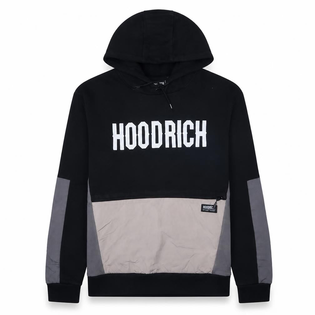 Hoodrich Men's Black XL Pullover Hoodie with Logo and Zip Pocket