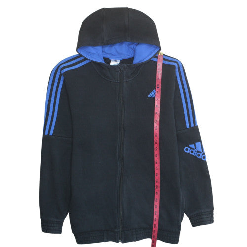 Adidas Men's Black 2XL Full Zip Fleece Hoodie with Logo