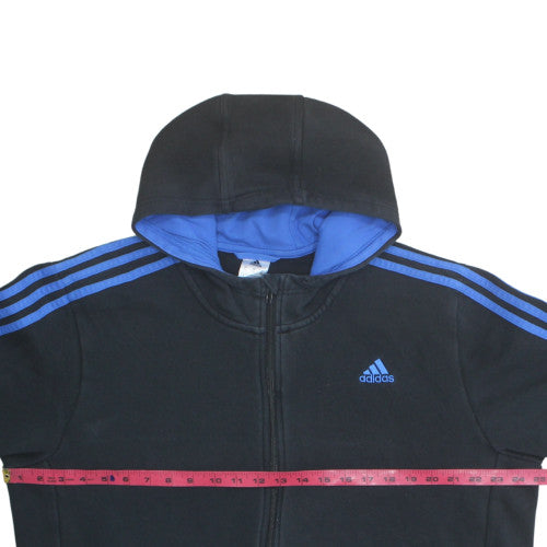 Adidas Men's Black 2XL Full Zip Fleece Hoodie with Logo