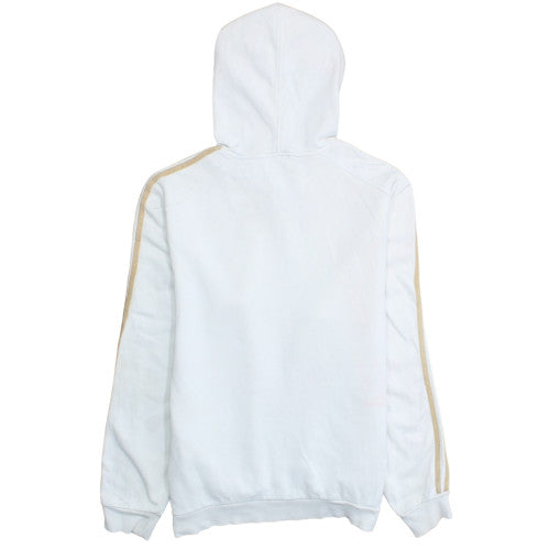 Adidas Men’s White Pullover Hoodie with Gold Stripes Size M