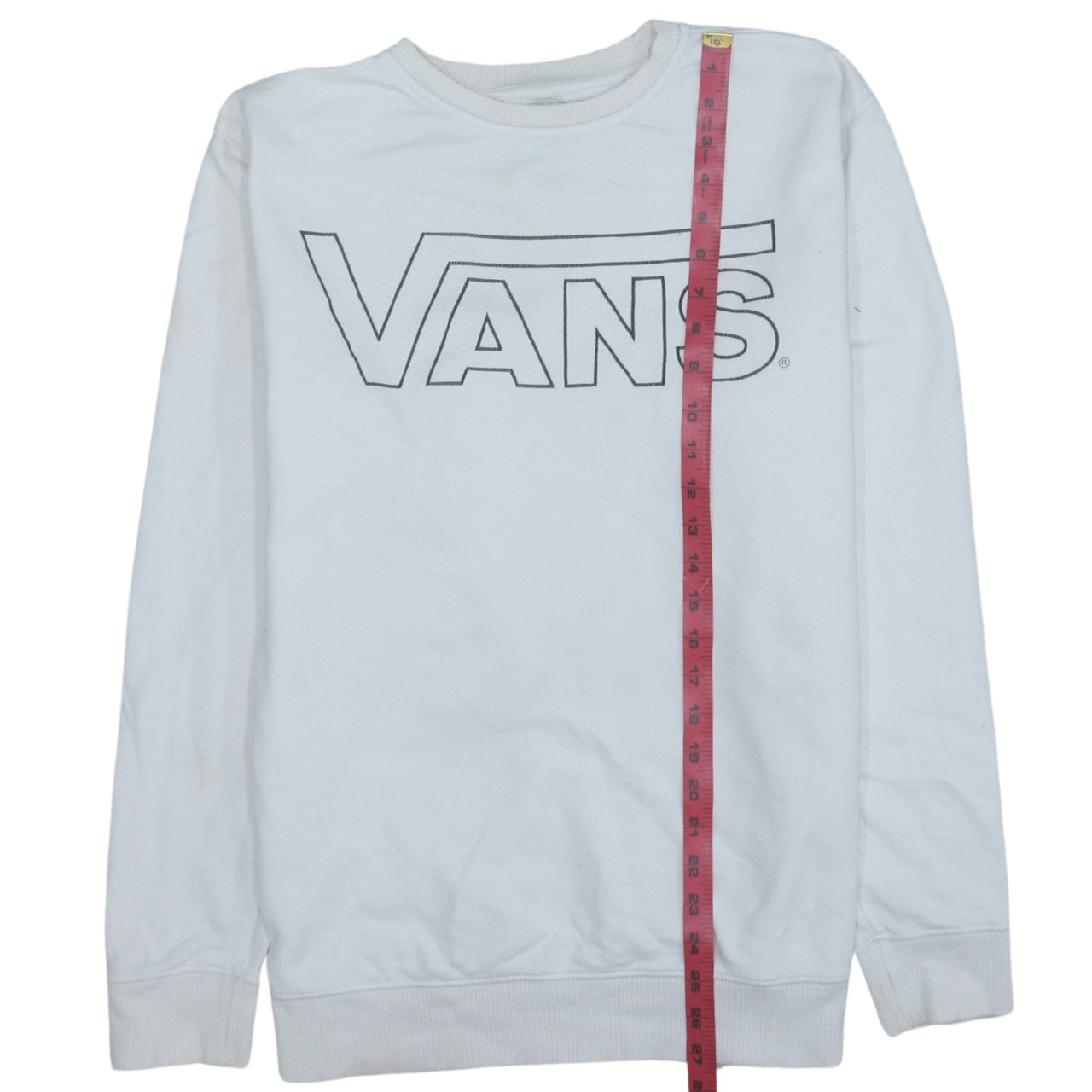 Vans Men's White Crew Neck Pullover Sweatshirt Size M