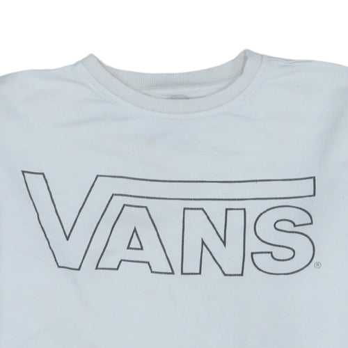 Vans Men's White Crew Neck Pullover Sweatshirt Size M