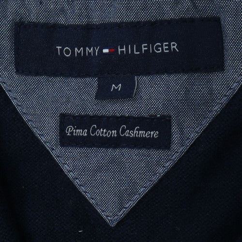 Tommy Hilfiger Men’s Black V-Neck Pullover Jumper M Cotton Cashmere