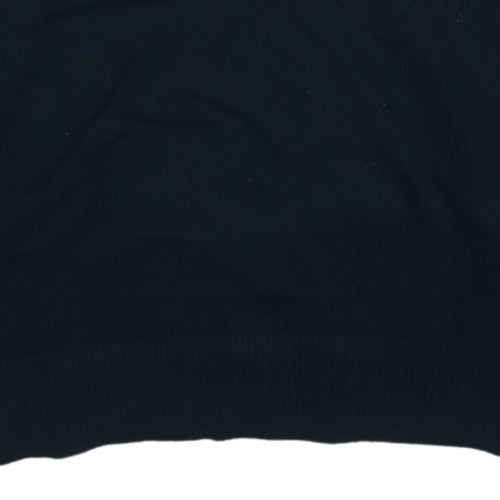 Tommy Hilfiger Men’s Black V-Neck Pullover Jumper M Cotton Cashmere
