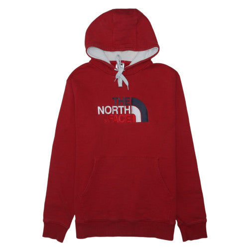 The North Face Men Red Pullover Hoodie L Logo Cotton Sweatshirt