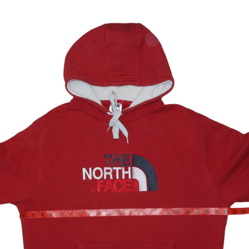 The North Face Men Red Pullover Hoodie L Logo Cotton Sweatshirt