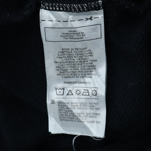 Adidas Women Black Crew Neck Graphic Pullover Sweatshirt Size 12