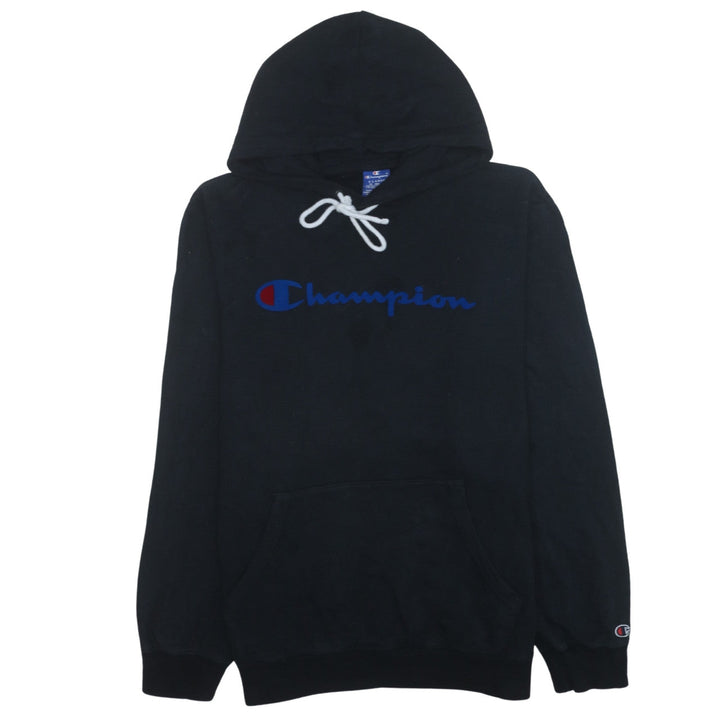 Champion Men's Black XL Pullover Hoodie with Logo Print