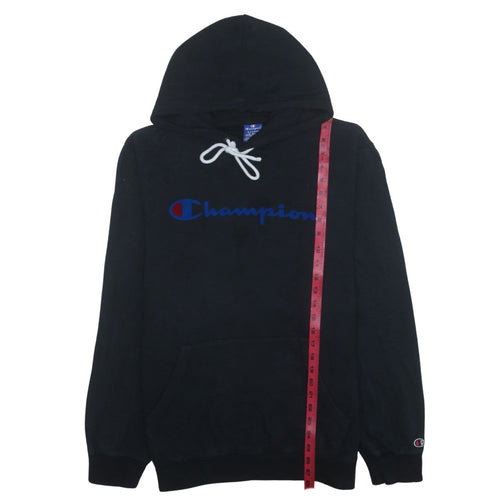 Champion Men's Black XL Pullover Hoodie with Logo Print