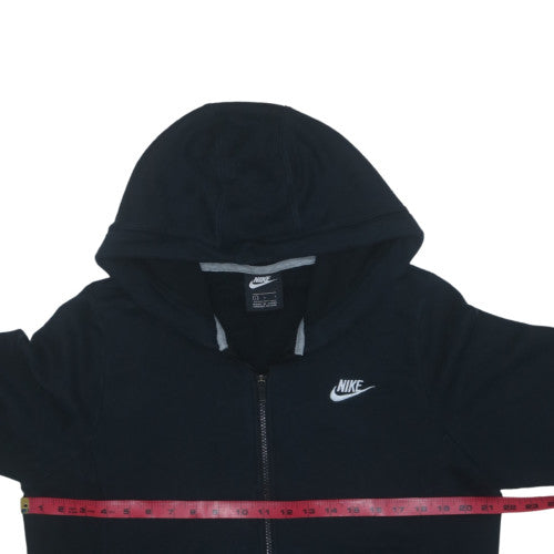 Nike Men's Black L Full Zip Hoodie - Fleece Cotton Blend