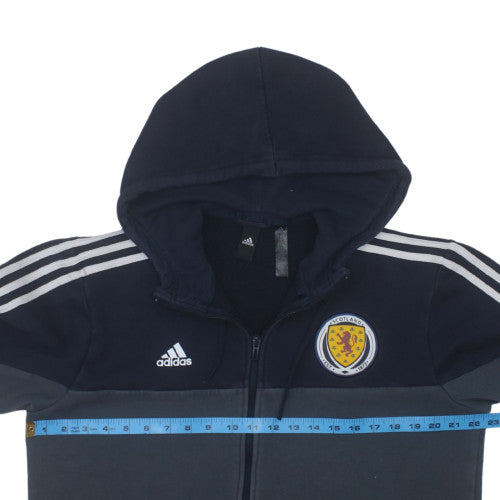 Adidas Men’s Blue Full Zip Scotland Hoodie Size L Sports Fleece
